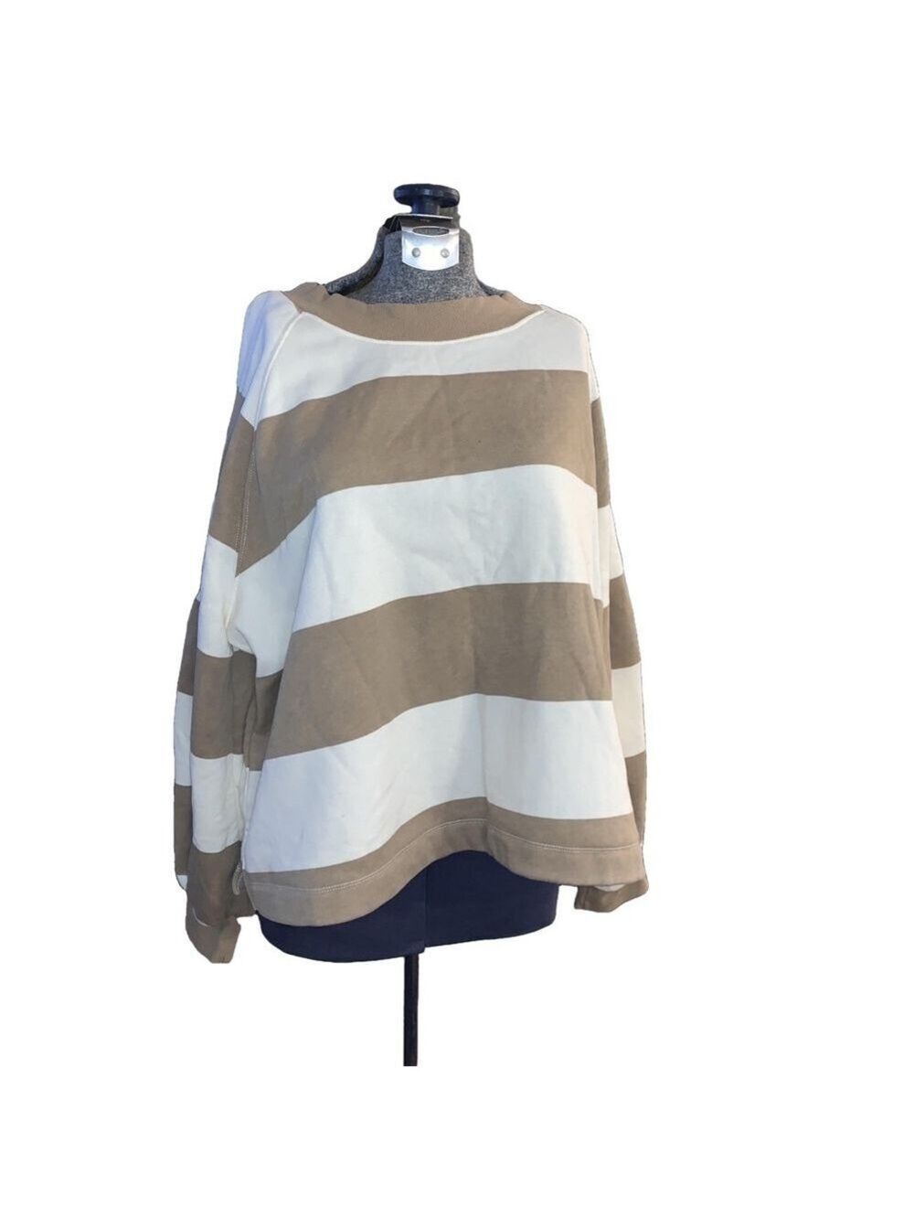 Women's old navy Sweatshirt Large Beige & brown stripe